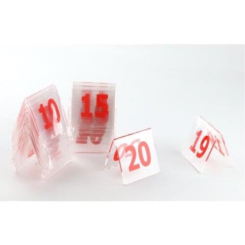 20 pcs Coffee drink shop hotel restaurant Black Red acrylic table number signs label tag stands sequence stands sign plaques