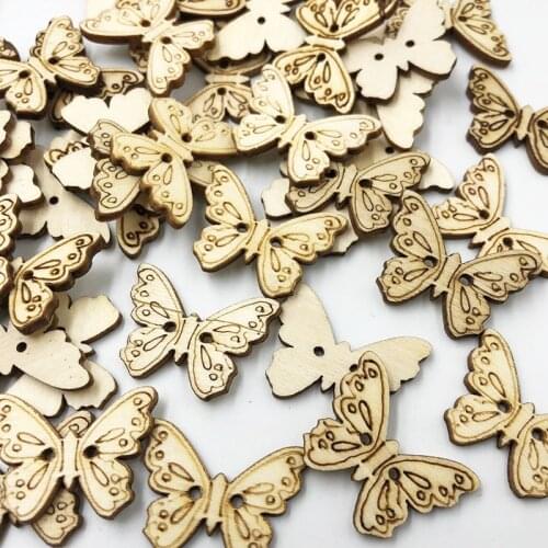 30pcs Butterfly Wood Buttons Sewing Craft Mix Lots Wholesales WB788