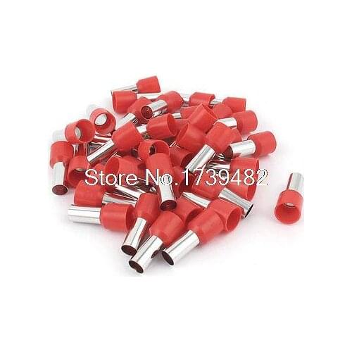 30 Pcs Crimp Cord End Terminal Pre Insulated Ferrule Tube Red E16-12 6AWG 16mm2