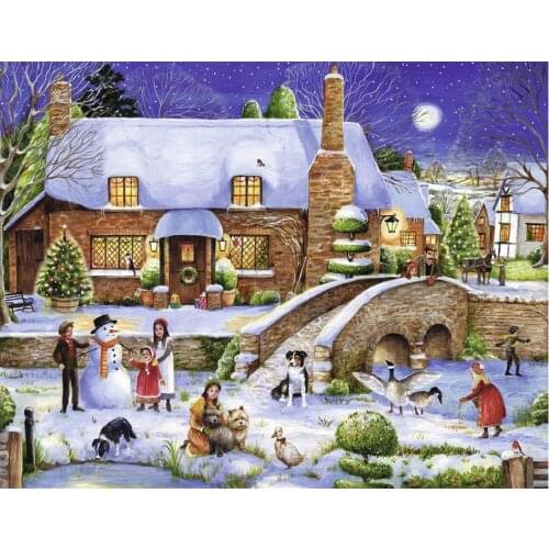 5D DIY Round Full Diamond Painting Winter Full Square Rhinestone Mosaic Diamond Embroidery Cross-stitch Kits Christmas Gifts NEW