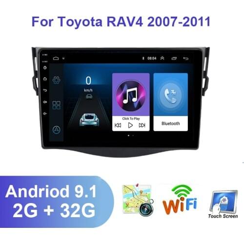 2din Android 9.1Head Unit Multimedia Stereo MP5 Player for Toyota RAV4 Rav 4 2007 2008 2009 2010 2011 9'' Car Radio GPS WIFI FM
