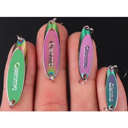 New 1pcs Metal Spinner Spoon Fishing Lure copper Hard Bait 1.5g 2.5g 3.5g 5g Artificial Sequins with Single Hooks Tackle