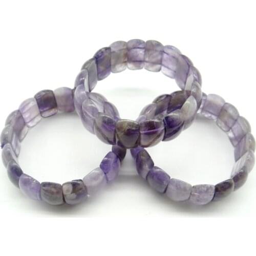 Natuursteen paars crystal labradoriet Quartz Crystal armband for DIY sieraden energie Armbanden Stretch ChainF6