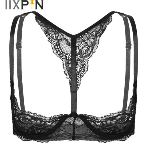 Womens Erotic Sexy Lace Bare Breast Unlined Bra Tops Adjustable Shoulder Straps Lingerie Underwear for Anniversary Honeymoon