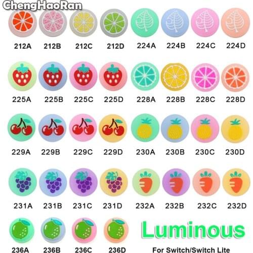 ChengHaoRan 1Pc Animal Crossing Fruit Cherry Thumb Stick Grip Cap Joystick Cover For Nintendo Switch Lite NS Joy-Con Controller