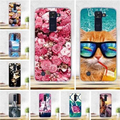 Case Soft TPU Luxury 3D Relief Printing Cover Case For LG K8 Lte K350 K350E K350N 5.0" K 8 Phone Back Cover Bag Cases For LG K 8