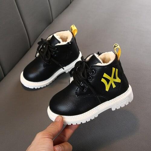 New Girls Boots Boys Shoes Spring Autumn PU Leather Children Boots Fashion Toddler Kids Boots Warm Winter Boots Size 21-30