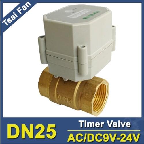 Electric Timer Open/Closed Valves AC/DC9V-24V BSP/NPT 1'' DN25 For Garden Irrigation Air Compressor Drain Water