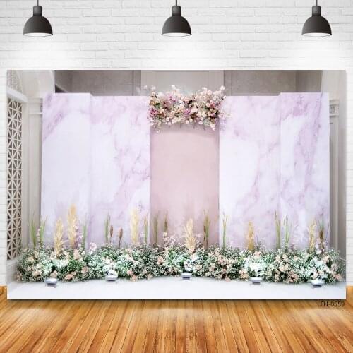 Wedding Valentines Day Get Married Photography Background Pink Flowers Floral Floral Wall Decoration Backdrops For Photo Studio