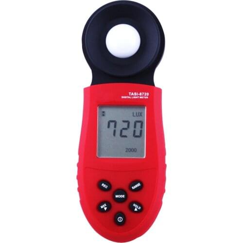 Hot Sale Digital Illuminometer Light Luxmeter TASI-8720 1-200,000 LUX Photometer LCD Display Lux/FC Meter Auto Data Collection