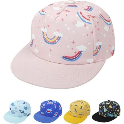 Ins Summer Fashion Chidren Baseball Cap Cartoon Printed Girls Hats Kids Boy Hat Sunscreen Hats For Kids 2-5Years