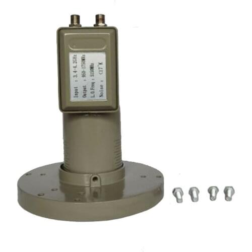 China LNB strong signal high definition twin C band lnbf two output 3.4-4.2GHz universal lnb use with C band dish antenna