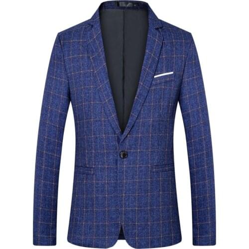 Work Office Plaid Men Blazers Masculino Luxury Casual Formal Business One-Button Slim Fit 5XL Suits Jacket Men Event Meeting New