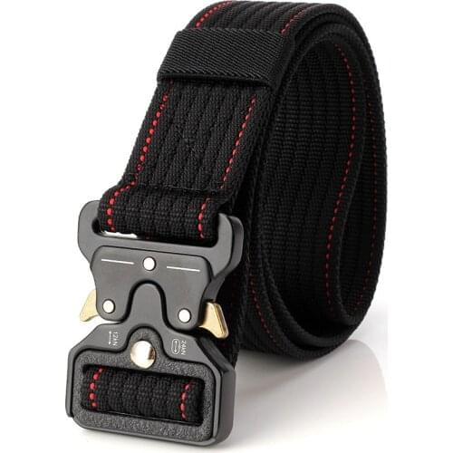 120cm 3.8cm Nylon Weaving Men Waistband Army Practical Metal Buckle Belt Male Waistband Mans Camouflage Tactical Belts
