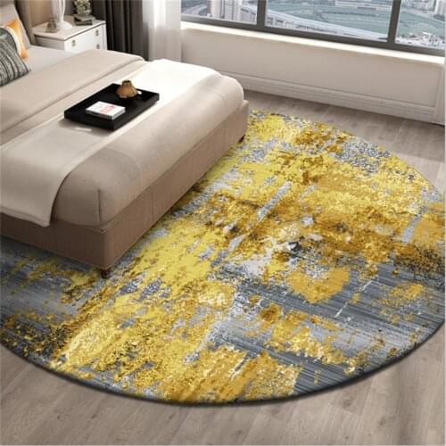 Nordic Luxury Round Bedside Rug Rug Gray Gray Home Living Room Rug European Chair Rug Mat