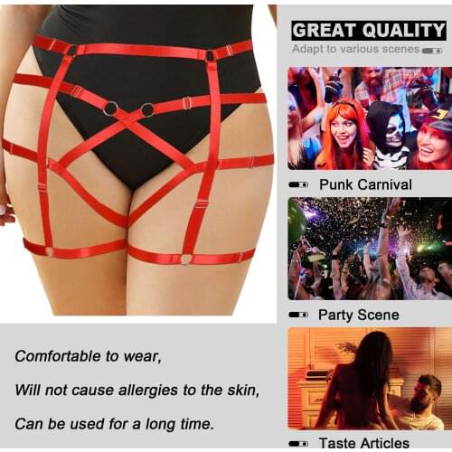 Fat Females Sexy Erotic Lingerie Plus Size Adjust Waistband Leg Harness Garter Belt For Stockings Bdsm Bondage Cage Sex Outfit