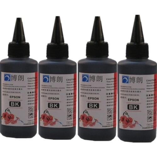 Universal 4 Color Dye Ink For Epson,4 Black 100ML, Premium Dye Ink,General for epson printer ink all models
