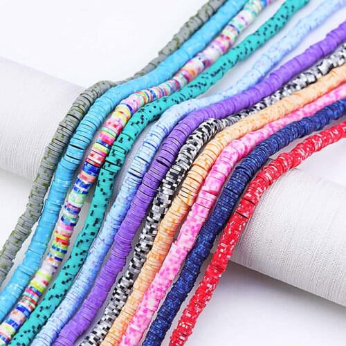 1 String Flat Round Polymer Clay Beads Heishi Disc Spacer Beads For Jewelry Making DIY Bracelet Necklace Accessorries Bead 5 6mm