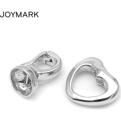 13.2x20mm Heart Shape Multi-function 925 Sterling Silver Lock Clasps Connectors For Pearl Bracelet Necklace Jewelry SC-CZ096