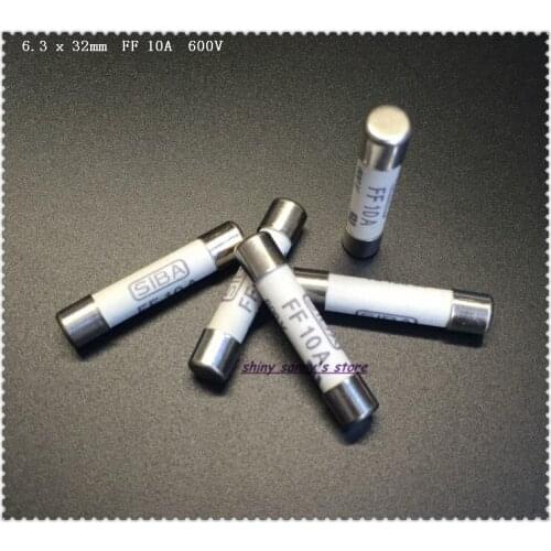 2pcs/Lot 6.3 x 32mm FF 10A 600V SIBA Ceramics Fuse Miniature Fuse For Multimeter Brand New