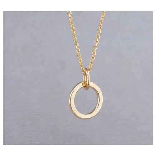 30PCS Simple Thick Hoop Circle Necklace Outline Eternity Karma Open Circle Necklace Hammered Geometric Circle Round Necklaces