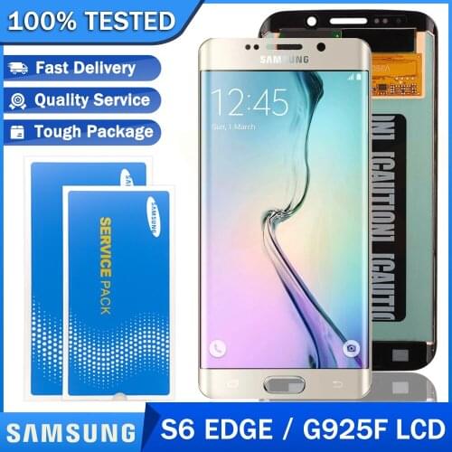 5.1'' Original LCD for SAMSUNG Galaxy S6 edge G925 G925F Super AMOLED Display with Frame Touch Screen Digitizer Repair Parts