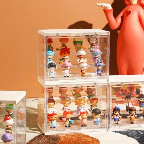 Acrylic Display Case Clear Showcase Storage Organizer for Mini Figure Toys Display Rack Case Cabinet Dustproof for Figure