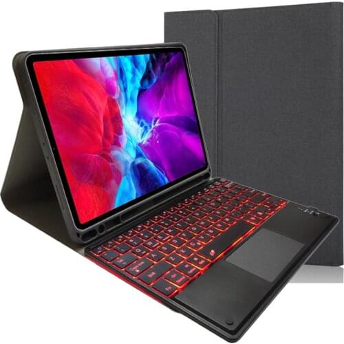 For IPad 2018 Case Touchpad 7-color Back Light Bluetooth Keyboard PU Leather Smart Cover for Ipad Pro 11 2020 Gadget A1893 A1823