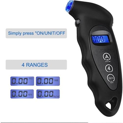 Digital Tire Pressure Gauge 0-150 PSI LCD Backlight Auto Car Motorcycle Tire Gauge Air Tire Gauge monitor Barometer