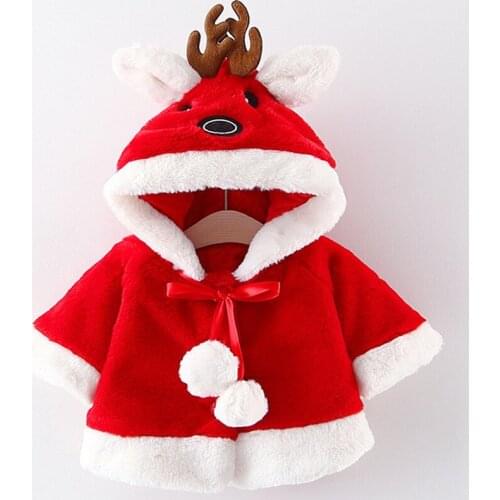 Elk Bodysuit For Newborns Baby Infant Girls Fall Winter Hooded Coat Cloak Jacket Thick Warm Clothes детские вещи Kids Christmas