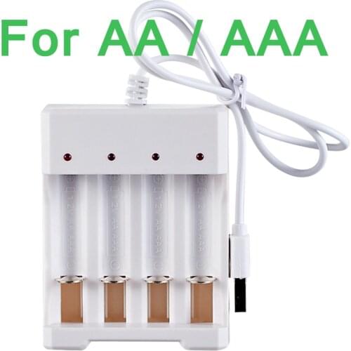 For Rechargeable batteries Universal Rechargeable Battery Charger USB Plug DC5V 1A 1.2V 4 Slot AA/AAA Charger Adapter