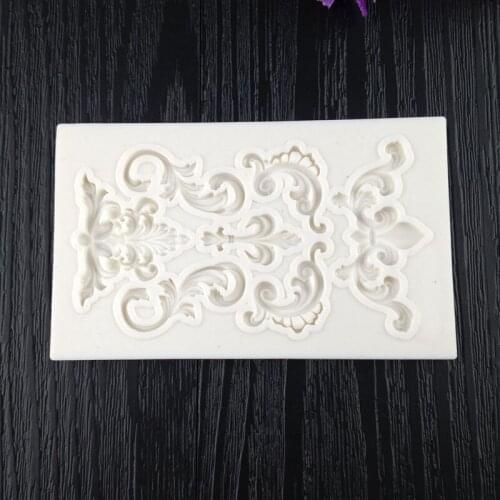 Liquid silicone mold Vintage vines, photo frame totem, angel mold, chocolate, sugar baking tool WMJ-722