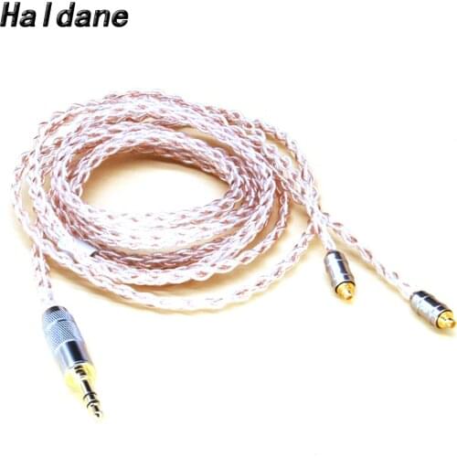 Haldane 1.2 Meter 5N Copper Silver Mix 2.5m TRRS/3.5mm/4.4mm Balanced 8 Core MMCX Headphone Upgrade Cable for SE215 SE846 SE535