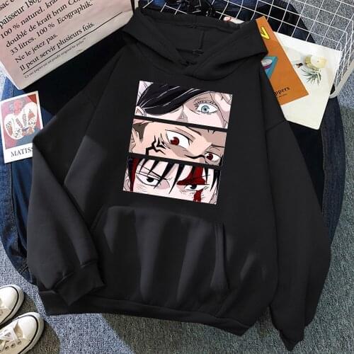 Jujutsu Kaisen Gojo Satoru Eyes Hoodies Fashion Manga Itadori Yuji Fushiguro Megumi Harajuku Casual Winter Womena Sweatshirt Top