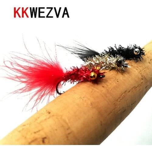 KKWEZVA 12pcs Fishing Lure Flash fly Goldfish Different Style Salmon Trout Single Fly Fishing Lures Fishing Tackle