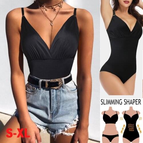 Women Bodysuit Shapewear V Neck Bodysuit Full body Shaper Sealess Firm Tummy Control Corset Slimming Underwear Waist Shaper