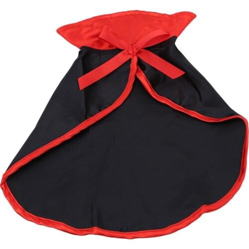 Small Dog Vampire Costume Halloween Jumpsuit Holiday Outfits with Cloak Pet Cat Clothes