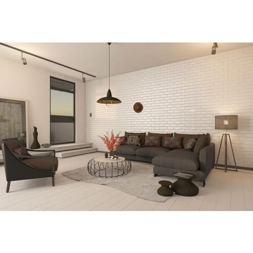 Colorful Home Self-Adhesive Brick Pattern Wall Panel White