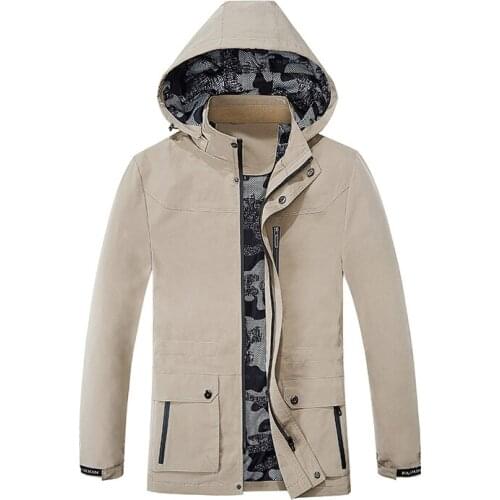 Bomber Jacket Men Spring Autumn Multi-pocket Military Tactical Jacket Fashion Slim Fit Windbreaker Mens Thin Coat Outdoor Hooded