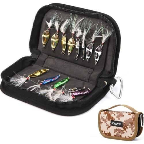 Multi-Purpose Fishing Lures Storage Bag Treble Hook Metal Sequin Trout Spoon Bass Fish Organizer Box Fly Spinner Baits Set
