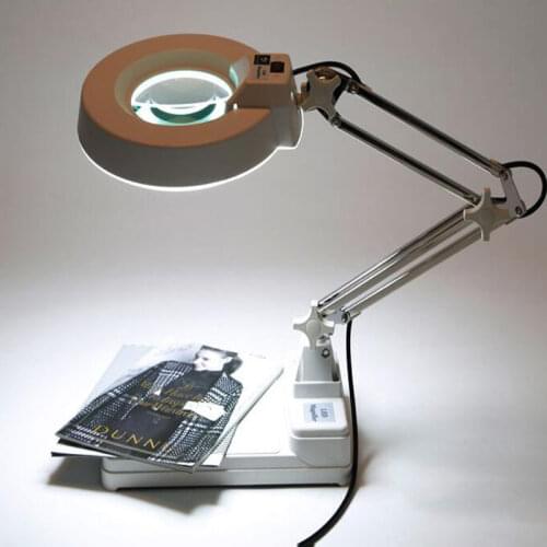 Desktop Reading Lamp Magnifying Glass Lamp Folding Magnifying Glass 3X5X10X Desktop Magnifying Glass Repair Lamp