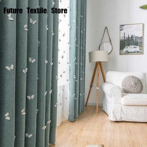 2021 New High-end Atmospheric Embroidered Thick Blackout Curtains Can Be Customized Curtains for Living Dining Room Bedroom