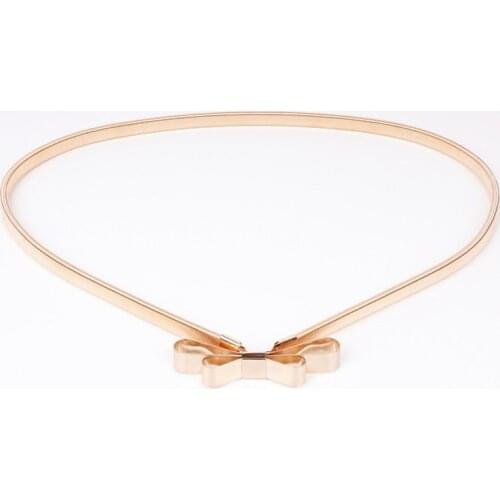 2021 new Hot sales women belt metal bow thin elastic belt golden /sliver elastic waistband chain BL01