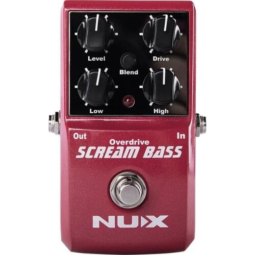 Nux Scream Bass Analog Overdrive Bass Effects Pedal True Bypass
