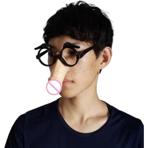 Penis Glasses New Funny Long Nose Party Glasses Adult Bachelorette Party Decoration Supplies Penis Glasses Halloween Props Mask