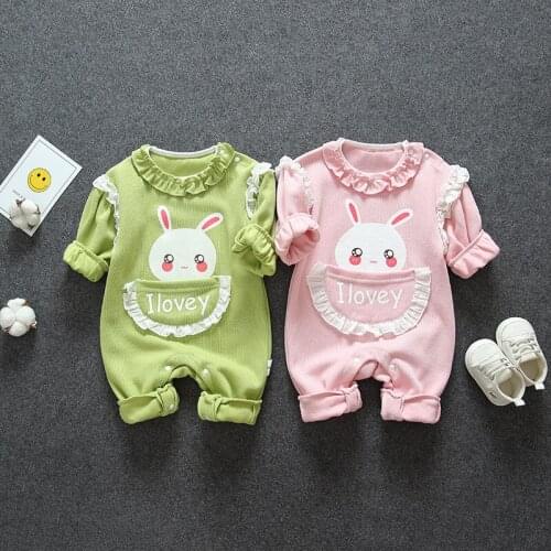 Online Celebrity Baby Girl Princess Romper Spring and Autumn Set BABYS FIRST Month Newborn Infant Jumpsuit Long Sleeve Cute Wes