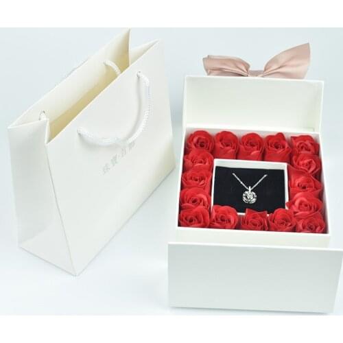 Beautiful Quality 16 Rose box Jewelry Girl friend Gift with 100 languages I love you Necklace For valentines day gift