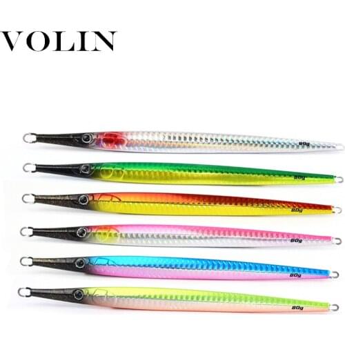 VOLIN NEW Metal Fast Jigging Fishing Lure 80g Saltwater Metal Fishing Lure Shore Artificial Bait Fishing Tackle Hot Sel