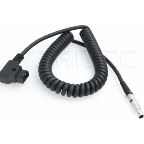 Teradek Bolt ARRI RED Paralinx Preston Transvideo SmallHD Coiled Power Cable D-tap to 0B 2 Pin Male