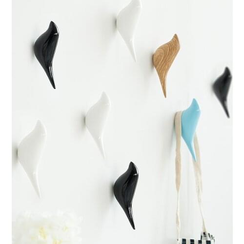 Stereoscopic Animals wall hook Bird Resin home accessories Kitchen Towel Coat robe hook wall Hooks for bathroom